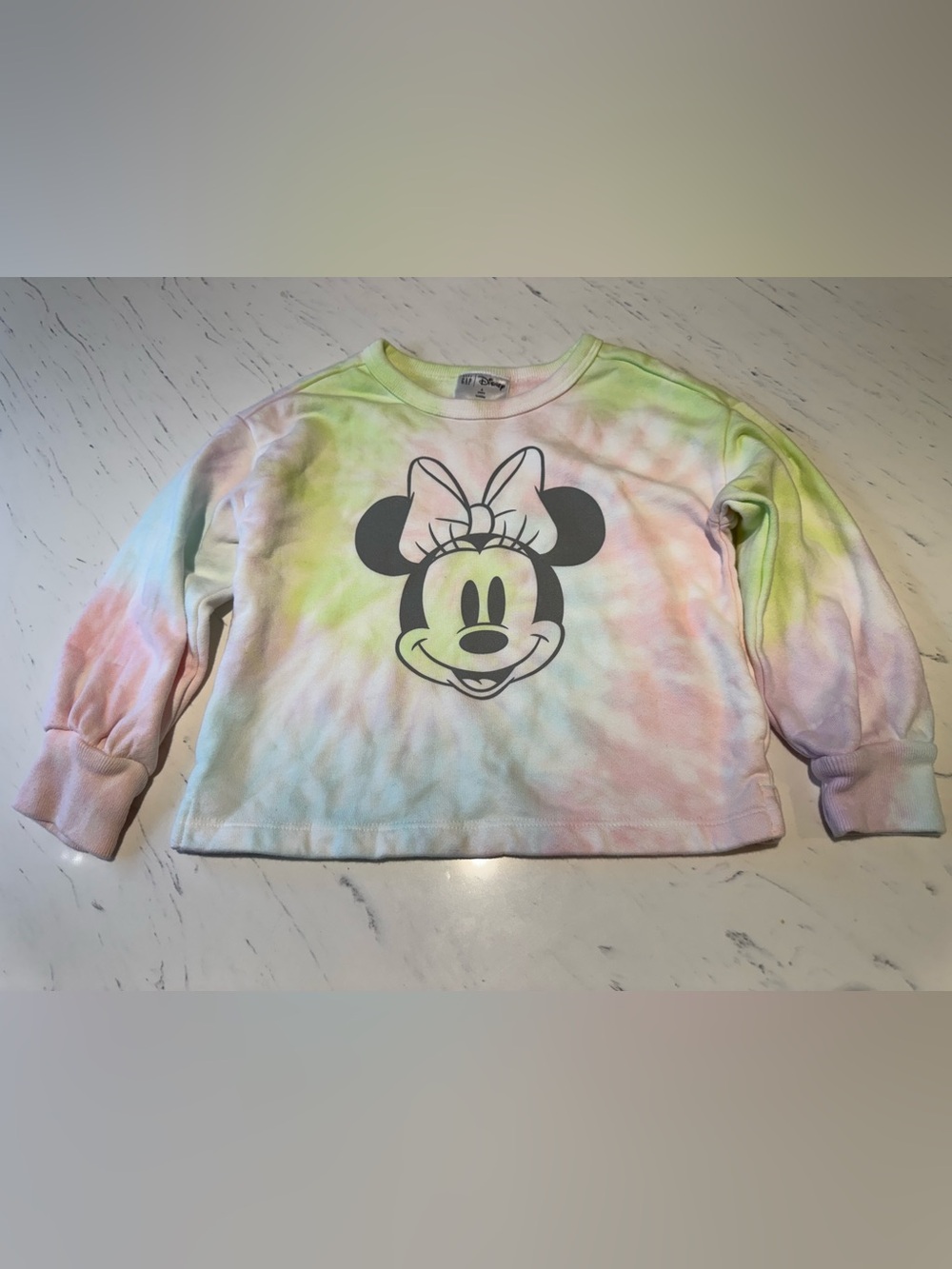 GAP Kids Pastel Tie-Dye Minnie Mouse Sweatshirt - Pink, Green, Blue 4T NWOT